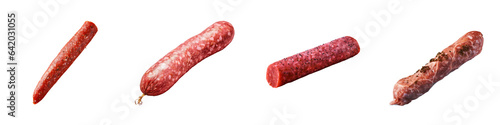Drycured sausage on a transparent background photo