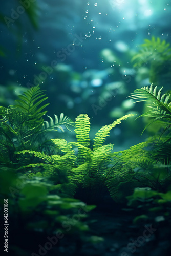 Tranquil Forest Landscape with Green Trees and Serene Water.