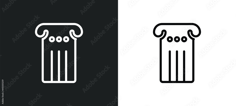 theatre pillar icon isolated in white and black colors. theatre pillar outline vector icon from cinema collection for web, mobile apps and ui. theatre pillar icon isolated in white and black colors. theatre pillar outline vector icon from cinema collection for web, mobile apps and ui.
