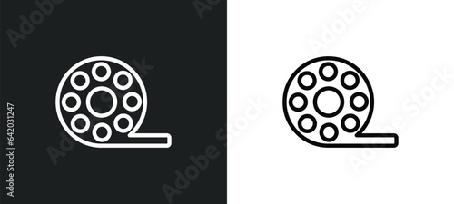 big film roll icon isolated in white and black colors. big film roll outline vector icon from cinema collection for web, mobile apps and ui.