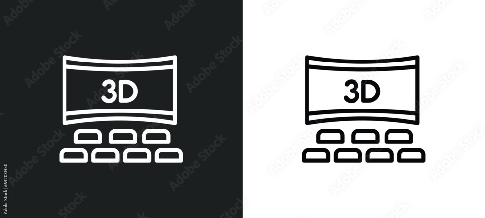 3 dimension screen icon isolated in white and black colors. 3 dimension screen outline vector icon from cinema collection for web, mobile apps and ui. 3 dimension screen icon isolated in white and black colors. 3 dimension screen outline vector icon from cinema collection for web, mobile apps and ui.
