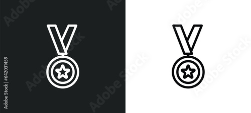 medallion icon isolated in white and black colors. medallion outline vector icon from education collection for web, mobile apps and ui.
