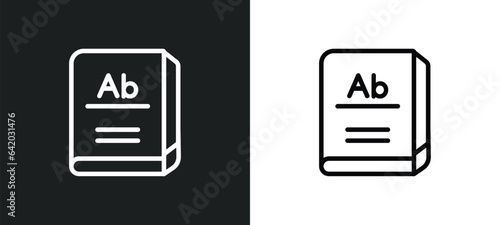 3d dictionary icon isolated in white and black colors. 3d dictionary outline vector icon from education collection for web, mobile apps and ui.