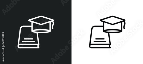 scholar icon isolated in white and black colors. scholar outline vector icon from education collection for web, mobile apps and ui.