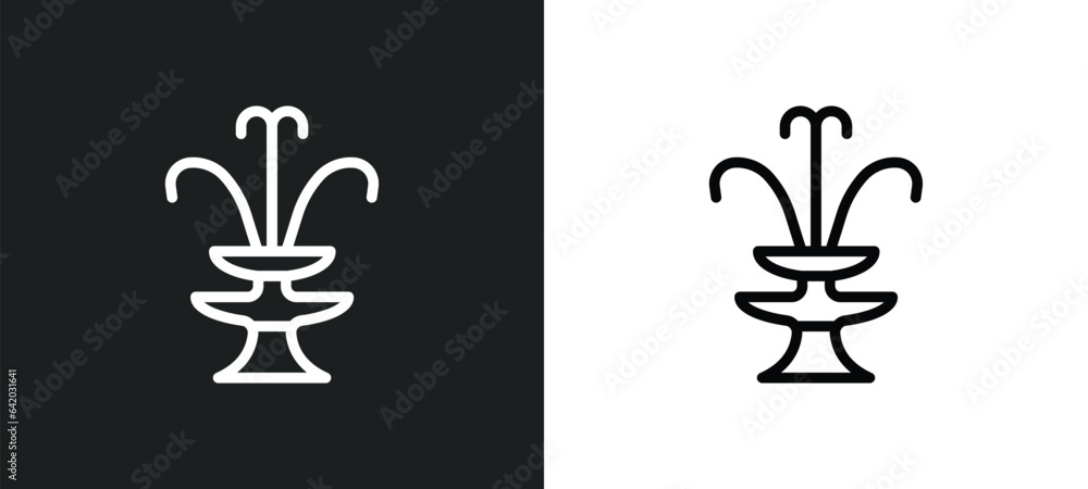 fountain icon isolated in white and black colors. fountain outline vector icon from education collection for web, mobile apps and ui. - obrazy, fototapety, plakaty 