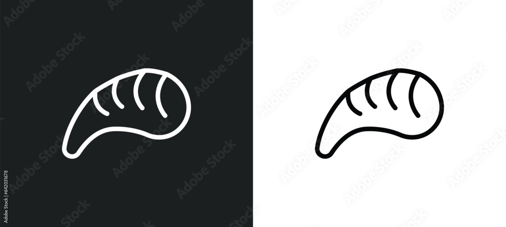 mussel icon isolated in white and black colors. mussel outline vector icon from food collection for web, mobile apps and ui. mussel icon isolated in white and black colors. mussel outline vector icon from food collection for web, mobile apps and ui.