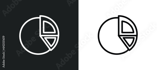 pie chart icon isolated in white and black colors. pie chart outline vector icon from education collection for web, mobile apps and ui.