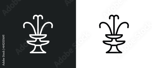 fountain icon isolated in white and black colors. fountain outline vector icon from education collection for web, mobile apps and ui.