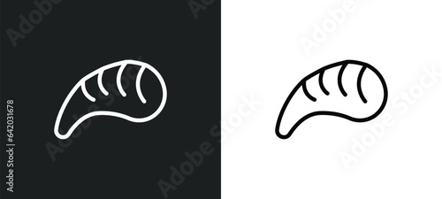 mussel icon isolated in white and black colors. mussel outline vector icon from food collection for web, mobile apps and ui.
