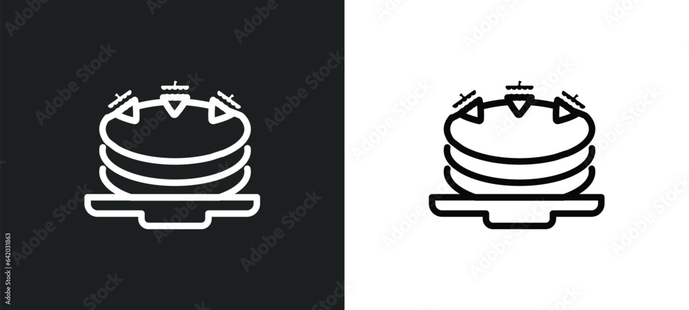 fruit cake icon isolated in white and black colors. fruit cake outline vector icon from food collection for web, mobile apps and ui.