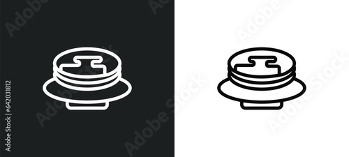 pancake icon isolated in white and black colors. pancake outline vector icon from food collection for web, mobile apps and ui.