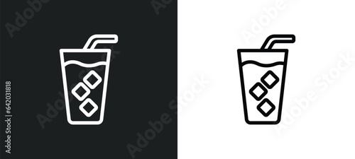 cold drink icon isolated in white and black colors. cold drink outline vector icon from food collection for web, mobile apps and ui.