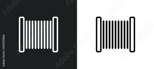 fishing line icon isolated in white and black colors. fishing line outline vector icon from food collection for web, mobile apps and ui.