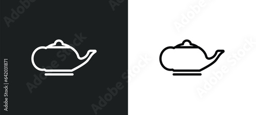 japanese tea pot icon isolated in white and black colors. japanese tea pot outline vector icon from food collection for web, mobile apps and ui.