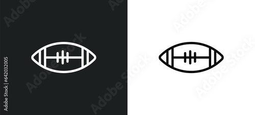 rugby ball icon isolated in white and black colors. rugby ball outline vector icon from free time collection for web, mobile apps and ui.