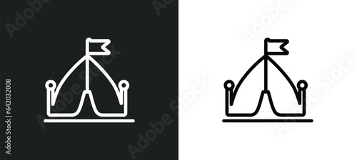 camping icon isolated in white and black colors. camping outline vector icon from free time collection for web, mobile apps and ui. #642032008