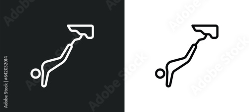 bungee jumping icon isolated in white and black colors. bungee jumping outline vector icon from free time collection for web, mobile apps and ui.