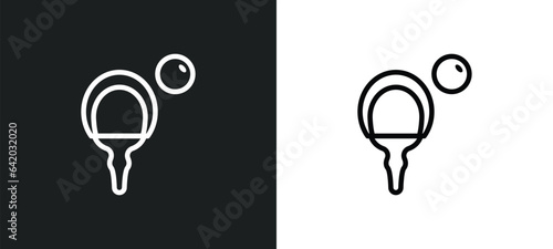 table tennis icon isolated in white and black colors. table tennis outline vector icon from free time collection for web, mobile apps and ui.