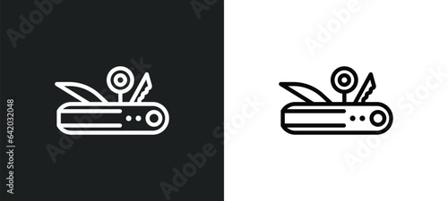 multitool icon isolated in white and black colors. multitool outline vector icon from free time collection for web, mobile apps and ui. photo