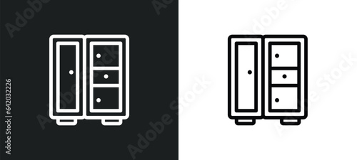 clo icon isolated in white and black colors. clo outline vector icon from furniture collection for web, mobile apps and ui.