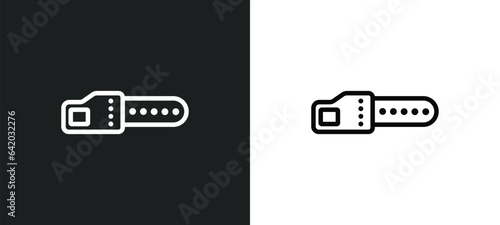 chainsaw icon isolated in white and black colors. chainsaw outline vector icon from future technology collection for web, mobile apps and ui.