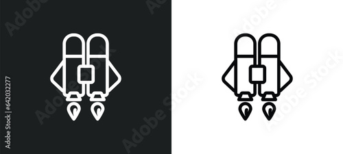 jetpack icon isolated in white and black colors. jetpack outline vector icon from future technology collection for web, mobile apps and ui.