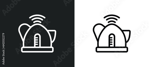 kettle icon isolated in white and black colors. kettle outline vector icon from future technology collection for web, mobile apps and ui.