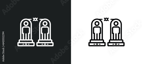 cloning icon isolated in white and black colors. cloning outline vector icon from future technology collection for web, mobile apps and ui.