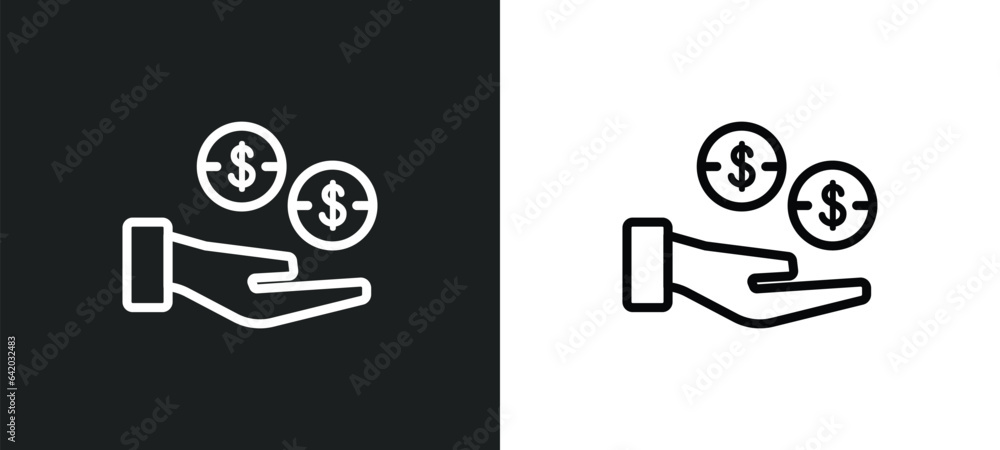 income icon isolated in white and black colors. income outline vector icon from gdpr collection for web, mobile apps and ui. - obrazy, fototapety, plakaty 