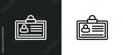 id card icon isolated in white and black colors. id card outline vector icon from gdpr collection for web, mobile apps and ui.