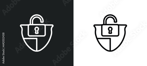 protection icon isolated in white and black colors. protection outline vector icon from gdpr collection for web, mobile apps and ui.