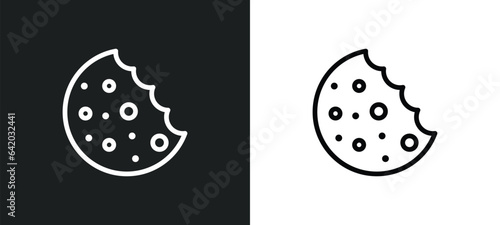 cookie icon isolated in white and black colors. cookie outline vector icon from gdpr collection for web, mobile apps and ui.