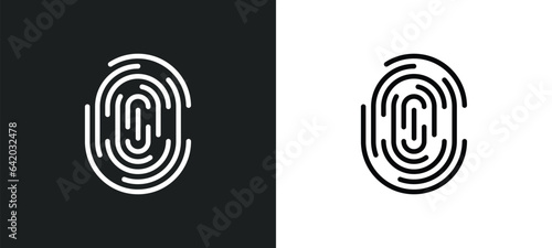 fingerprint icon isolated in white and black colors. fingerprint outline vector icon from gdpr collection for web, mobile apps and ui.