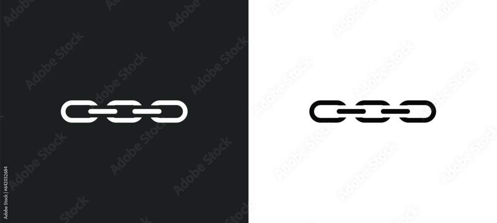 chain icon isolated in white and black colors. chain outline vector icon from general collection for web, mobile apps and ui.