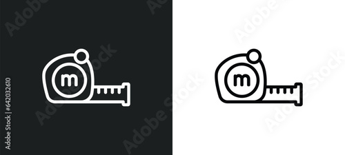 tape measure icon isolated in white and black colors. tape measure outline vector icon from general collection for web, mobile apps and ui.
