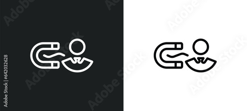 user attraction icon isolated in white and black colors. user attraction outline vector icon from general collection for web, mobile apps and ui.