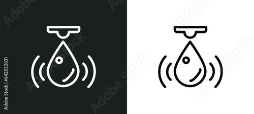 water sensor icon isolated in white and black colors. water sensor outline vector icon from general collection for web, mobile apps and ui.