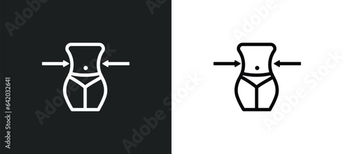 weight loss icon isolated in white and black colors. weight loss outline vector icon from general collection for web, mobile apps and ui.