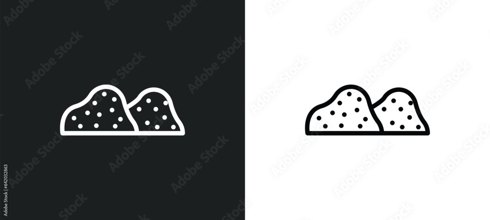 sand icon isolated in white and black colors. sand outline vector icon from general collection for web, mobile apps and ui.