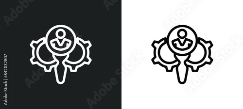 hr services icon isolated in white and black colors. hr services outline vector icon from general collection for web, mobile apps and ui.