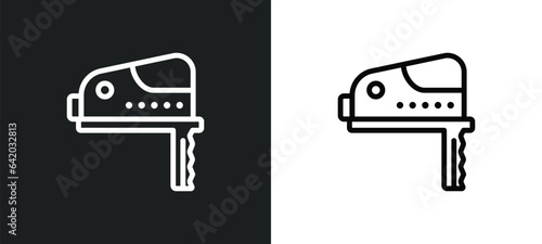 fretsaw icon isolated in white and black colors. fretsaw outline vector icon from general collection for web, mobile apps and ui.