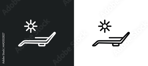 deckchair icon isolated in white and black colors. deckchair outline vector icon from general collection for web, mobile apps and ui.