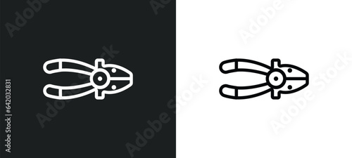 nippers icon isolated in white and black colors. nippers outline vector icon from general collection for web, mobile apps and ui.