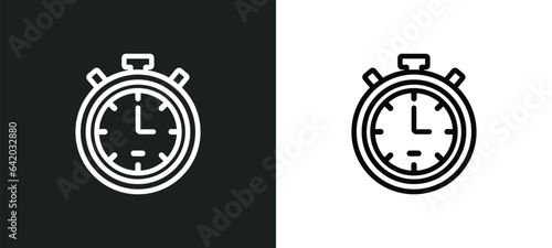 Free Download analog stopwatch icon isolated in white and black colors. analog stopwatch outline vector icon from general collection for web, mobile apps and ui. - GFXLoad