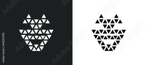 polygonal wolf head icon isolated in white and black colors. polygonal wolf head outline vector icon from geometry collection for web, mobile apps and ui.