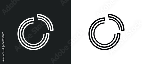 segment icon isolated in white and black colors. segment outline vector icon from geometry collection for web, mobile apps and ui.