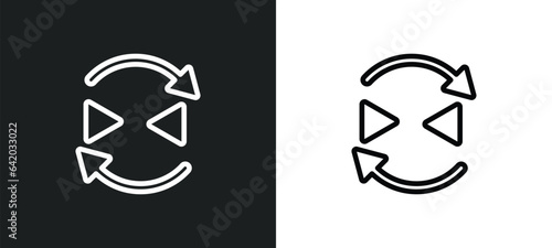 reflection icon isolated in white and black colors. reflection outline vector icon from geometry collection for web, mobile apps and ui.