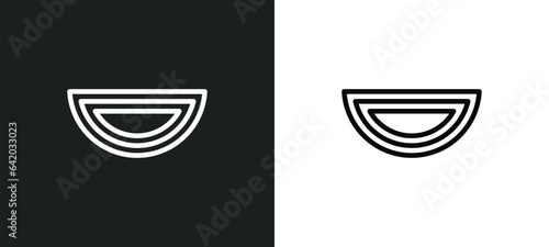 semicircle icon isolated in white and black colors. semicircle outline vector icon from geometry collection for web, mobile apps and ui.