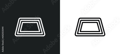 trapezium icon isolated in white and black colors. trapezium outline vector icon from geometry collection for web, mobile apps and ui. photo