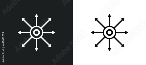 dimension icon isolated in white and black colors. dimension outline vector icon from geometry collection for web, mobile apps and ui.